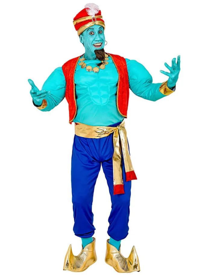 6-częściowy kostium "Magic Genie" w kolorze turkusowo-niebiesko-czerwonym