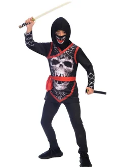 4-częściowy kostium "Ninja" w kolorze czerwono-czarnym