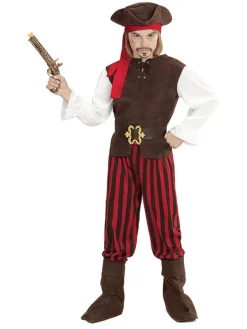 6-częściowy kostium "Pirate of the Caribbean" w kolorze brązowo-czerwonym