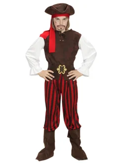 6-częściowy kostium "Pirate of the Caribbean" w kolorze brązowo-czerwonym