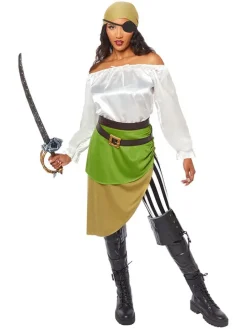 6-częściowy kostium "Pirate" w kolorze zielono-białym