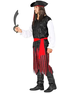 5-częściowy kostium "Pirate" w kolorze biało-czarno-czerwonym