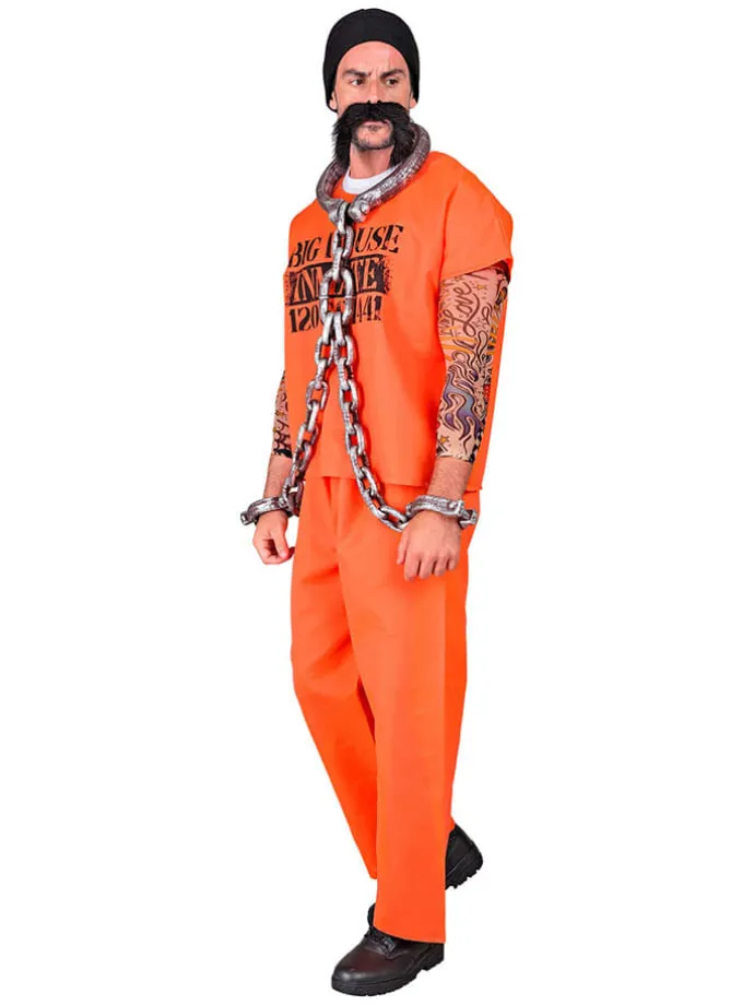 4-częściowy kostium "Prisoner" w kolorze pomarańczowym