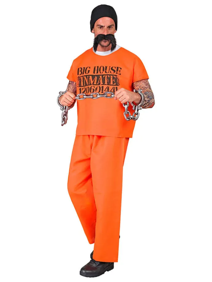 4-częściowy kostium "Prisoner" w kolorze pomarańczowym