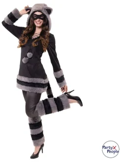 2-częściowy kostium "Raccoon" w kolorze czarno-szarym