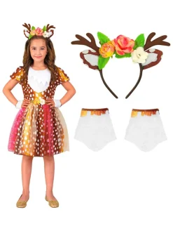 3-częściowy kostium "Reindeer" w kolorze brązowo-jasnoróżowo-białym