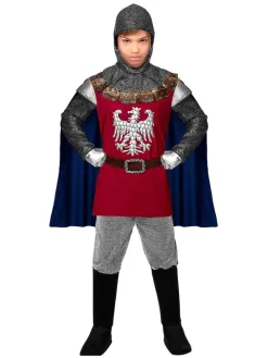 3-częściowy kostium "Ritter" w kolorze czerwono-niebieskim