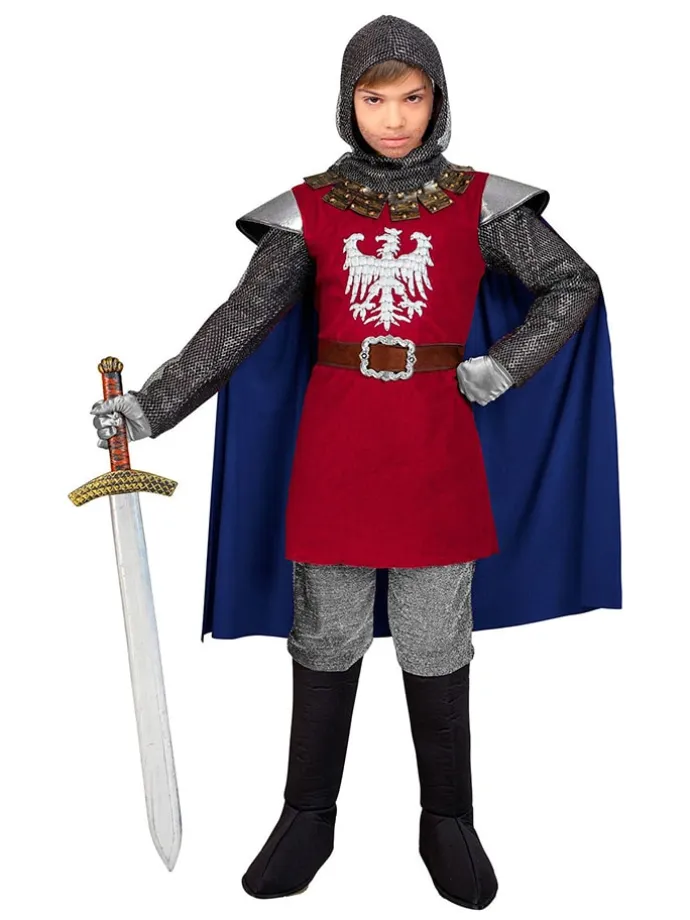 3-częściowy kostium "Ritter" w kolorze czerwono-niebieskim