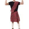 3-częściowy kostium "Scottish Archie" w kolorze czerwonym