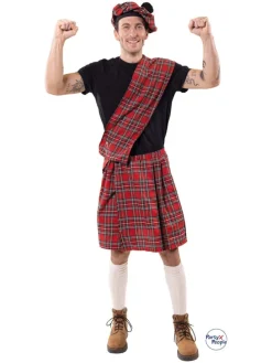 3-częściowy kostium "Scottish Archie" w kolorze czerwonym