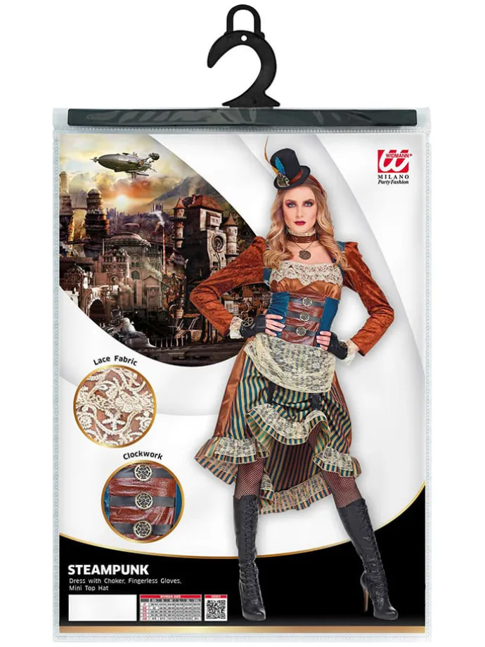 3-częściowy kostium "Steampunk" w kolorze jasnobrązowo-niebieskim