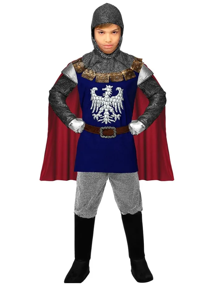 3-częściowy kostium "The Knight" w kolorze czerwono-niebieskim