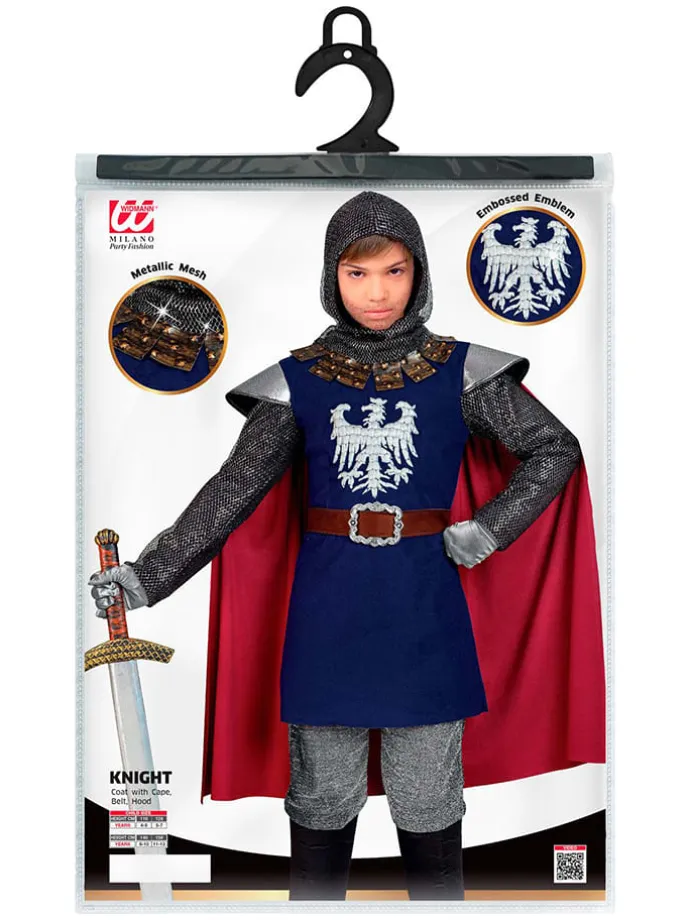 3-częściowy kostium "The Knight" w kolorze czerwono-niebieskim