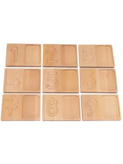9-częściowy zestaw edukacyjny "Number fields for tracing and laying" - 3+