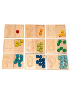 9-częściowy zestaw edukacyjny "Number fields for tracing and laying" - 3+