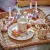 3-częściowy zestaw naczyń w kolorze kremowo-jasnoróżowym dla dzieci