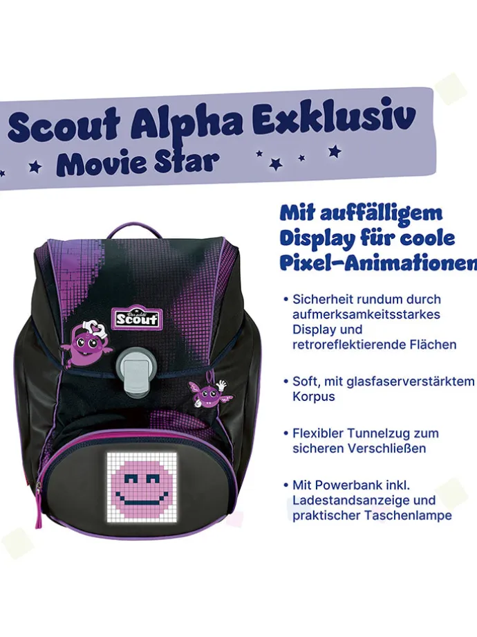 4-częściowy zestaw szkolny "Alpha Set Movie - Pink Pixel"
