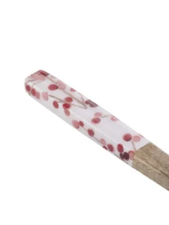 2-częściowy zestaw w kolorze brązowo-białym - dł. 33,5 cm