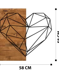 Dekoracja ścienna "Heart" - 58 x 58 cm