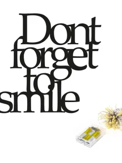Dekoracja ścienna LED "Dont Forget To Smile" - 70 x 67 cm