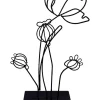 Dekoracja "Flower" w kolorze czarnym - 12 x 29 x 7 cm