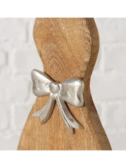 Dekoracja "Helmy" w kolorze jasnobrązowo-srebrnym - wys. 41 cm
