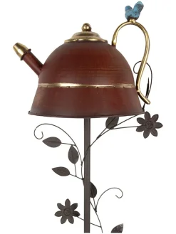 Dekoracja ogrodowa "Birdhouse" w kolorze brązowym na trzonku - 27 x 147 x 24 cm