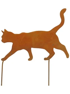Dekoracja ogrodowa "Cat" w kolorze ceglanym - 30 x 39 cm