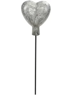 Dekoracja ogrodowa "Heart" w kolorze srebrnym - 15 x 20 x 6 cm