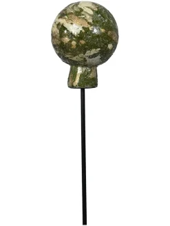 Dekoracja ogrodowa "Sphere" w kolorze zielono-kremowym - wys. 12,5 x Ø 10 cm