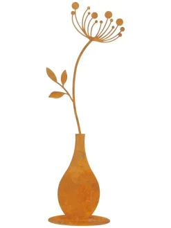 Dekoracja ogrodowa "Vase" w kolorze pomarańczowym - 17,5 x 50 x 7 cm