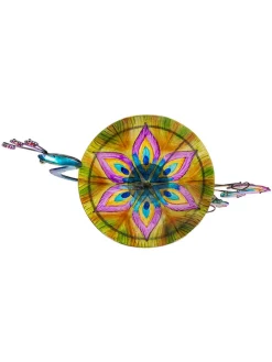 Dekoracja ogrodowa w kolorze jasnobrązowo-błękitnym - wys. 116 cm