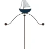 Dekoracja wietrzna "Ship" w kolorze niebiesko-białym - 25 x 76 x 3 cm