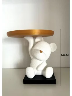 Dekoracja w kolorze złoto-białym - wys. 14 cm
