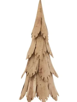 Dekoracje (2 szt.) "Christmas tree" w kolorze beżowym - wys. 58 x Ø 23 cm