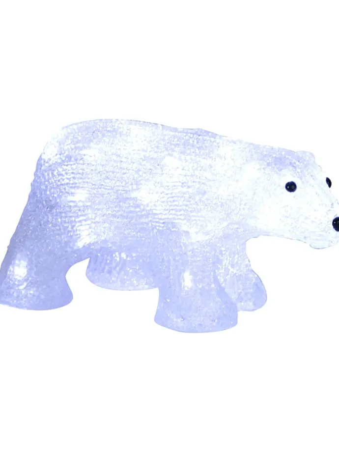 Dekoracyjna figurka LED "Crystal Bear" w kolorze białym - 30 x 16 cm