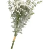Dekoracyjna gałązka "Eucalyptus" w kolorze zielono-białym - wys. 90 cm