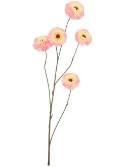 Dekoracyjna gałązka "Zinnia" w kolorze pomarańczowym - wys. 106 cm