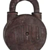 Dekoracyjna kłódka w kolorze brązowym - 31 x 41 x 11 cm