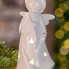 Dekoracyjna lampa LED "Emiliel" w kolorze białym - 9,5 x 20 x 8 cm