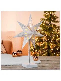 Dekoracyjna lampa LED "Shining Paper Star" w kolorze ciepłej bieli - 35 x 35 cm