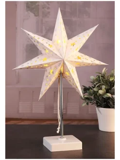 Dekoracyjna lampa LED "Shining Paper Star" w kolorze ciepłej bieli - 35 x 35 cm