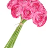 Dekoracyjne kwiaty "Ranunculus" w kolorze różowym - wys. 32 cm