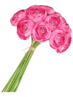 Dekoracyjne kwiaty "Ranunculus" w kolorze różowym - wys. 32 cm