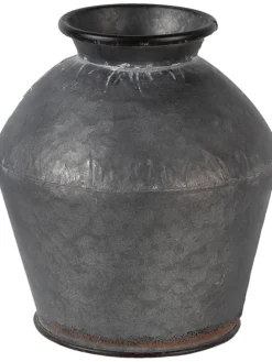 Dekoracyjny wazon w kolorze szarym - wys. 24 x Ø 26 cm