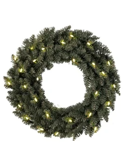 Dekoracyjny wieniec LED "Calgary" w kolorze zielonym - Ø 50 cm