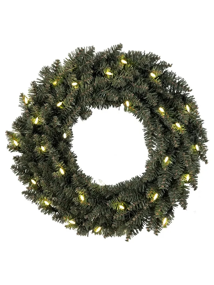 Dekoracyjny wieniec LED "Calgary" w kolorze zielonym - Ø 50 cm