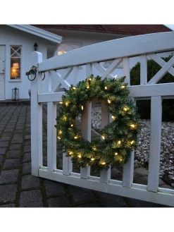 Dekoracyjny wieniec LED "Calgary" w kolorze zielonym - Ø 50 cm