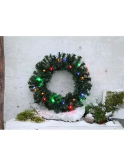 Dekoracyjny wieniec LED "Ottawa" w kolorze zielonym - Ø 38 cm