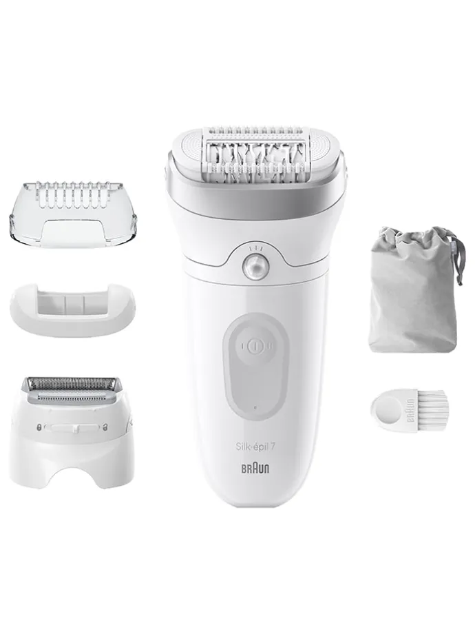 Depilator "Silk-épil 7-041" w kolorze srebrno-białym